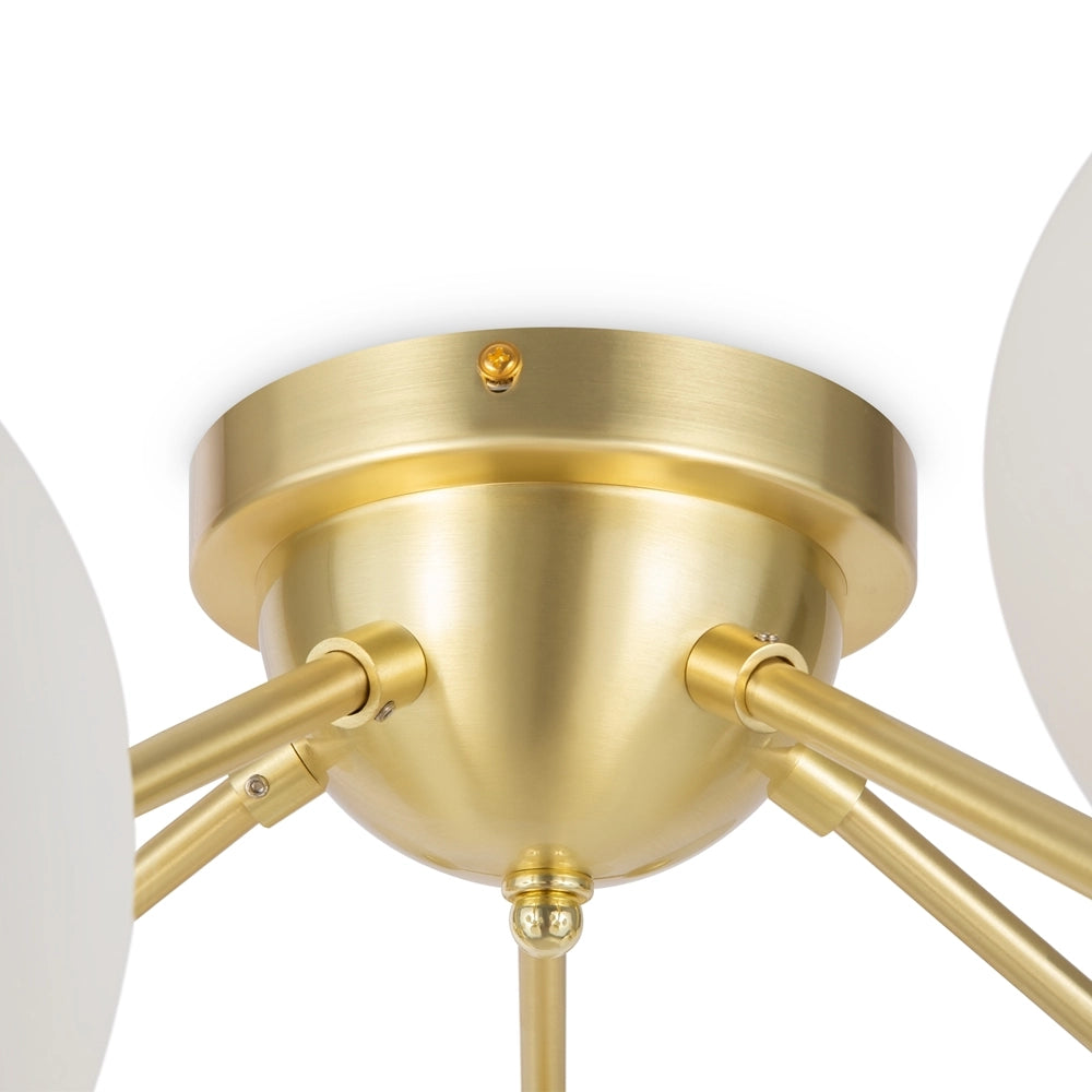 Plafoniera Maytoni Dallas ottone 20 luci sfere bianche