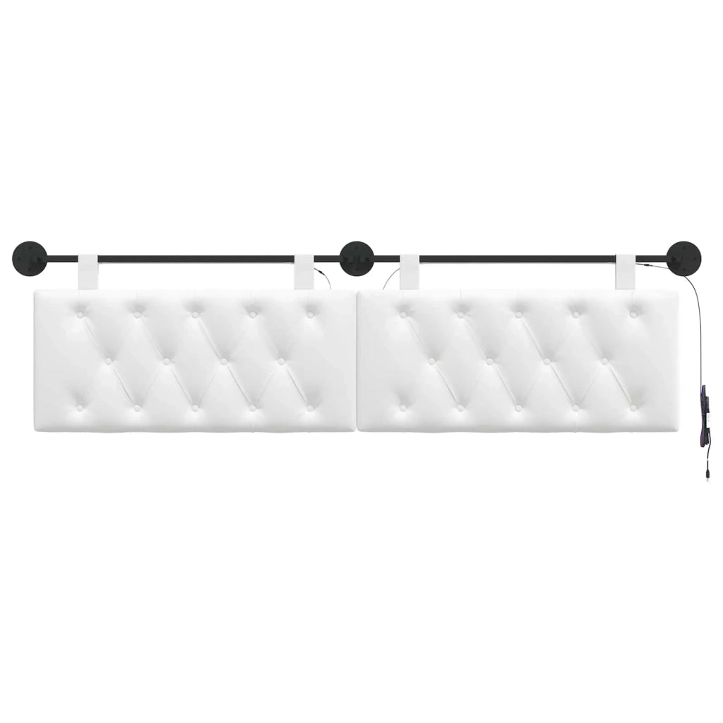Testiera sospesa Con luce LED Bianco Tessuto 3424690