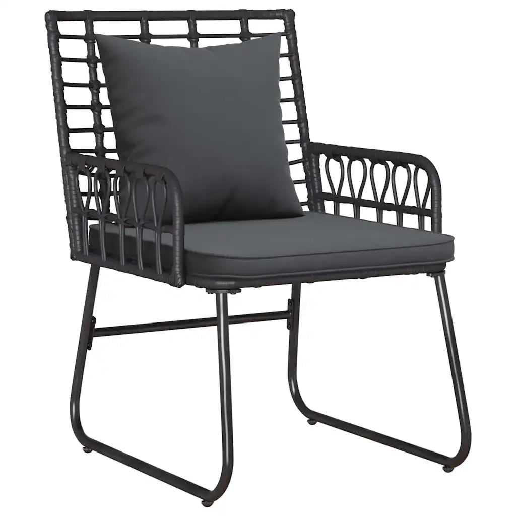Set di Mobili da Giardino 4 pcs Nero e antracite polyrattan