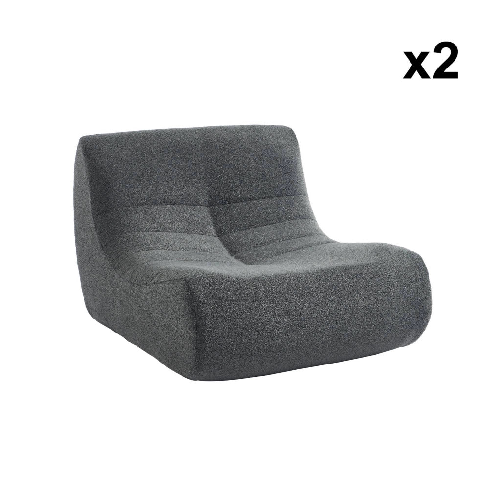 Divano modulare boucle, 2 posti, antracite
