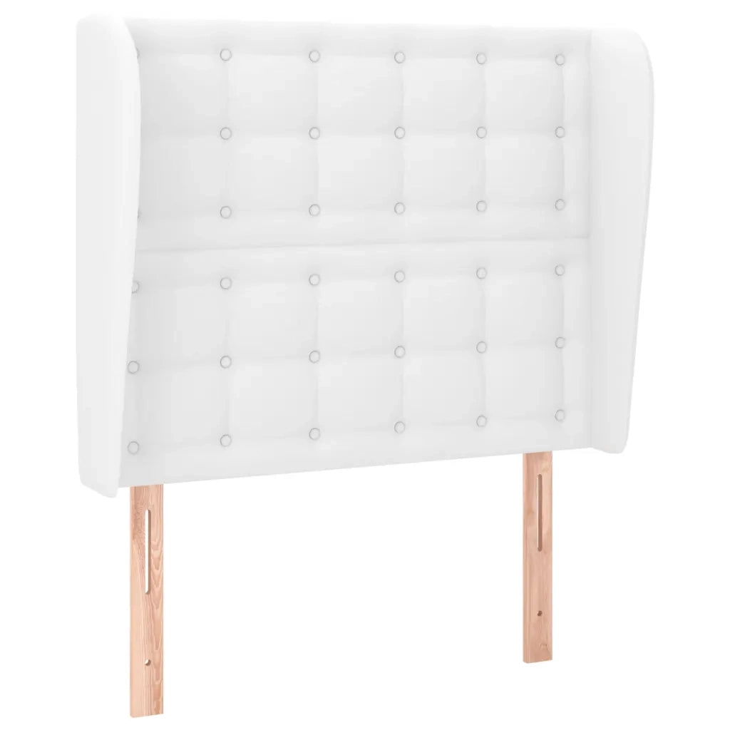Testiera | Testata ad Orecchio Bianca 103x23x118/128 cm in Similpelle
