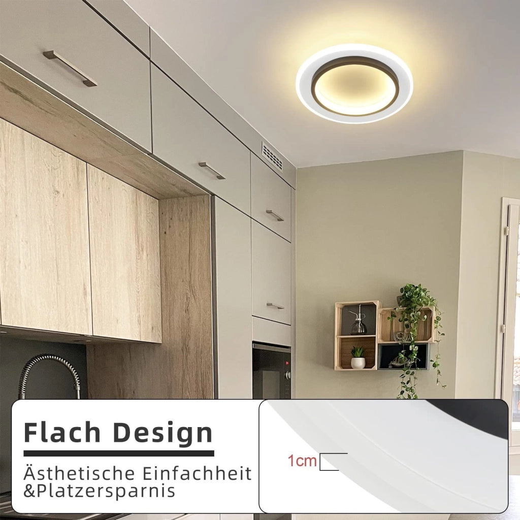ZMH Lampada da soffitto LED design moderno bianco nero acrilico per soggiorno