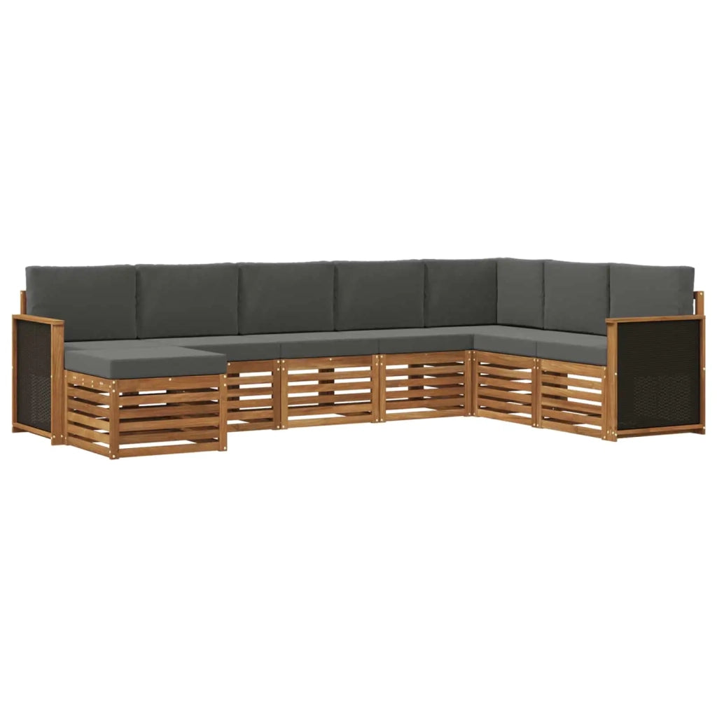 Set di divani da esterno con cuscino 6 pcs Naturale e Antracite 3384703