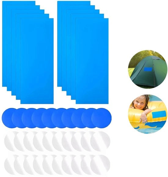 Kit di riparazione adesivo 40 pezzi - set di riparazione per lettini gonfiabili - kit di riparazione per piscine - patch per bagni gonfiabili - giocattoli gonfiabili - tende - adesivo autoadesivo facile da applicare