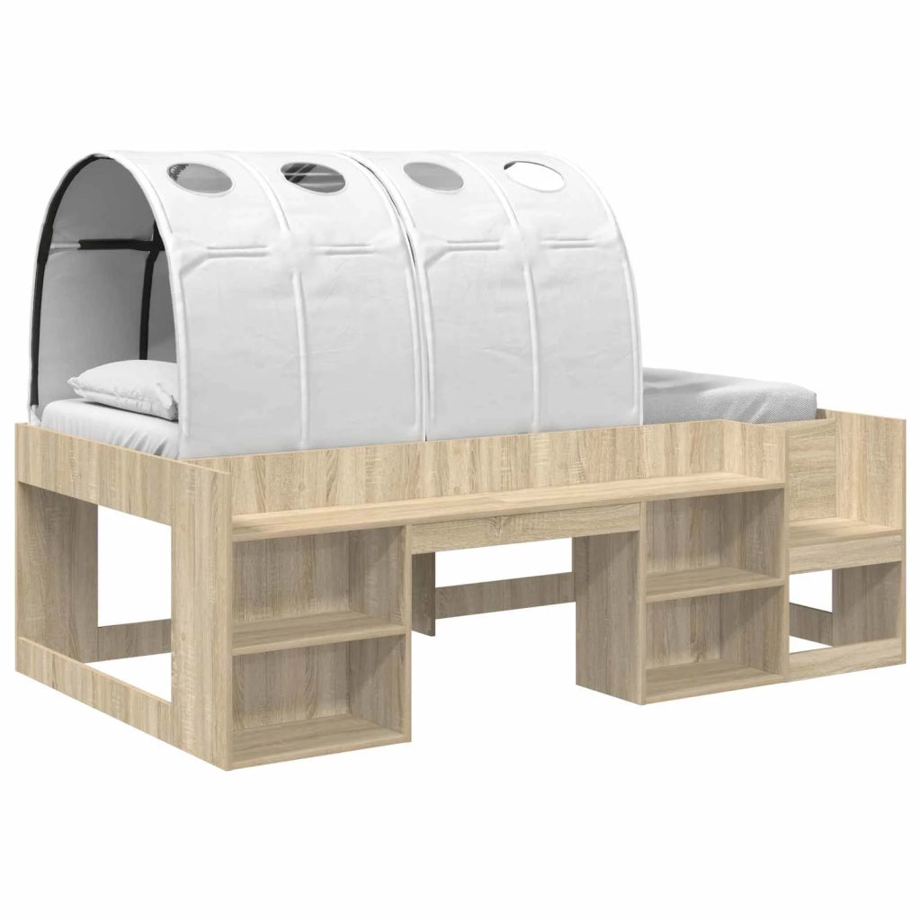 Letto alto per bambini con storage 3 pz Rovere Sonoma e bianco 3423605