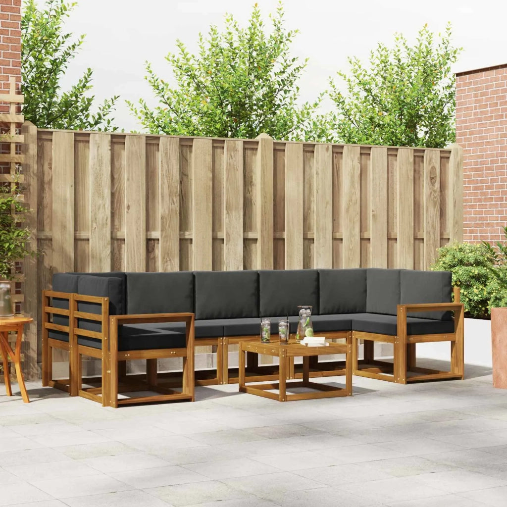 Set di divani da esterno con cuscino 8 pcs Naturale e Antracite 3366155