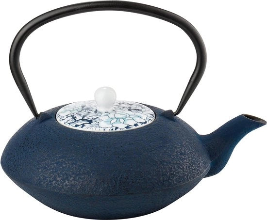 Teiera con coperchio di porcellana - blu - 12 litri