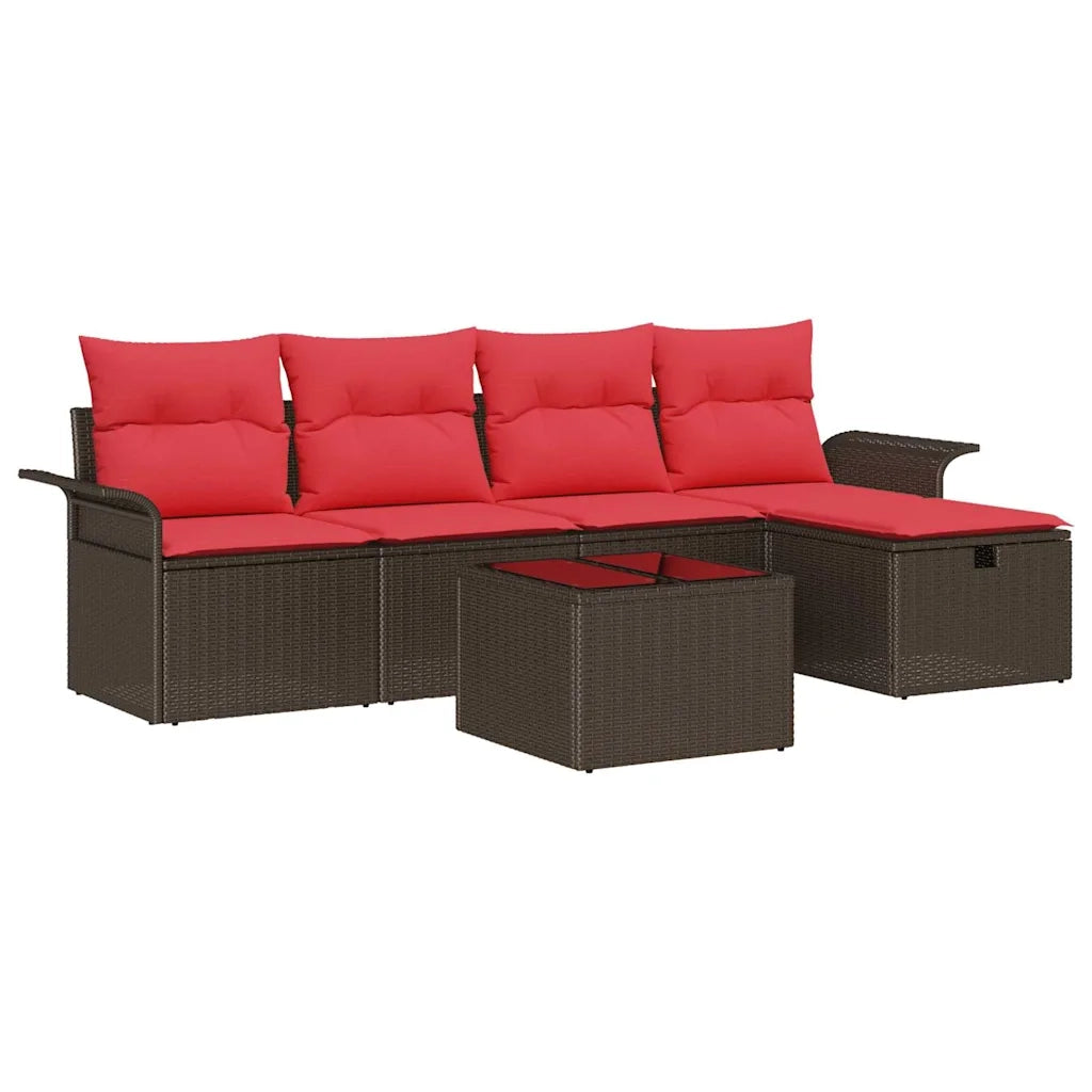 Set Divano da Giardino con cuscino 6 pcs Poly Rattan 3360205