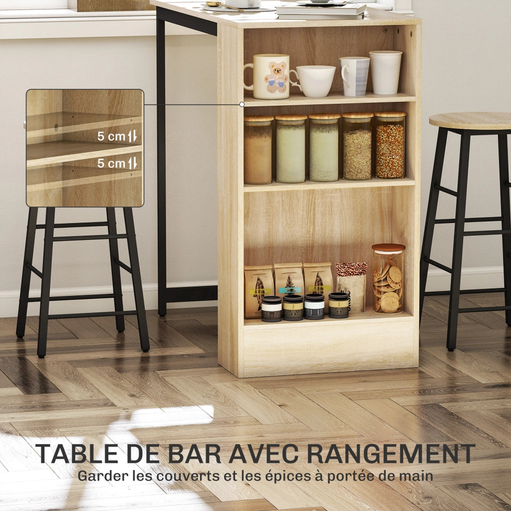 Tavolo da bar con sgabelli ¨C Minimal ¨C Quercia e nero