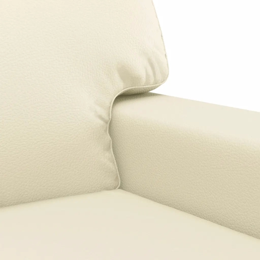Set di Divani 3 pz con Cuscini Crema in Similpelle 3201930