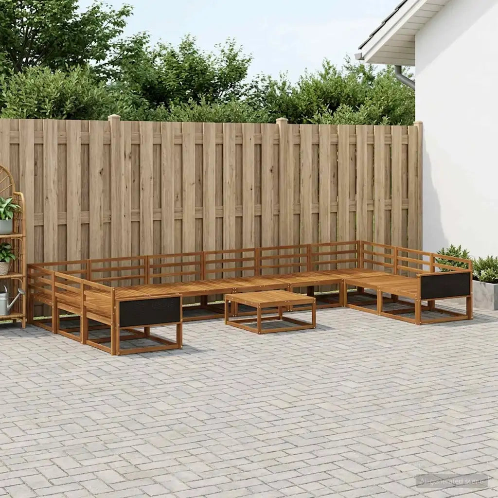 Set di divani da esterno 11 pcs Naturale