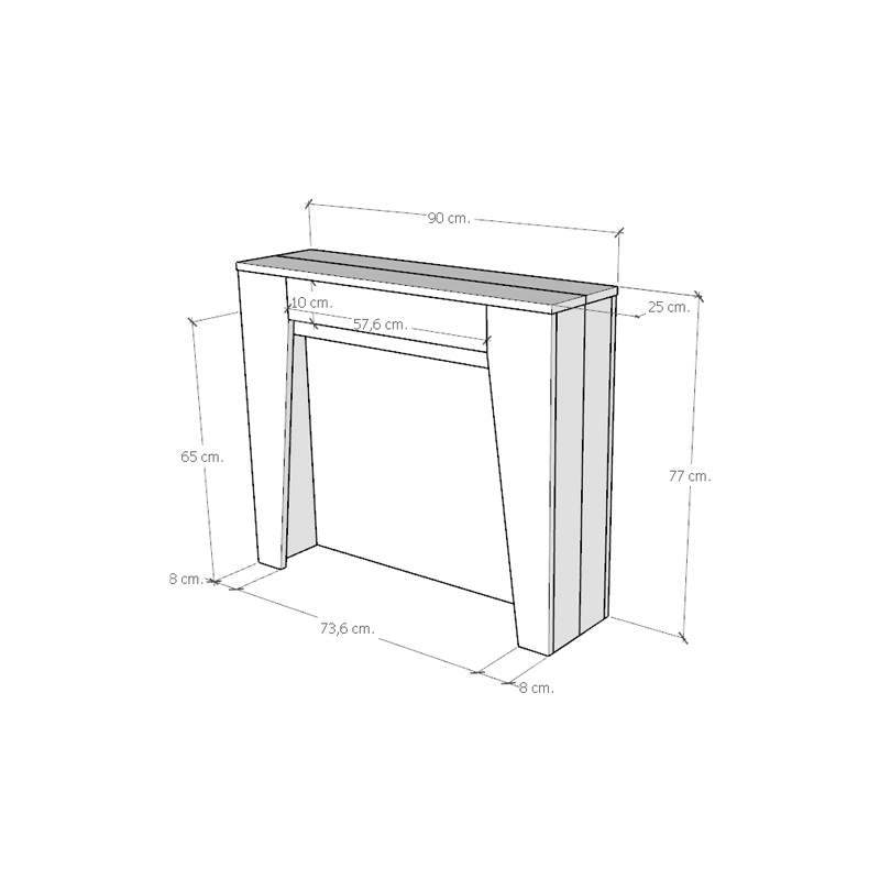 Consolle allungabile 90x25/211 cm Anea - Noce