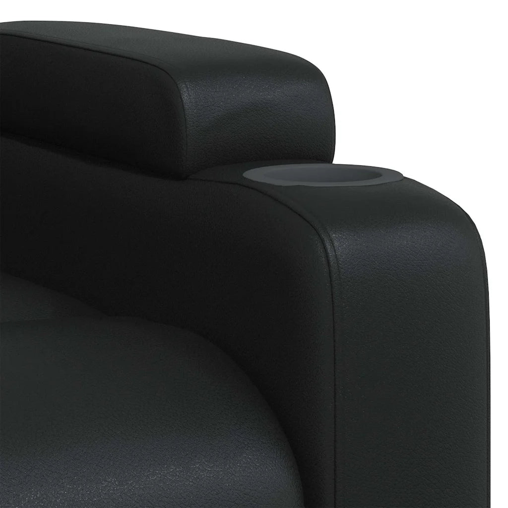 Poltrona | Sedia Relax reclinabile nera in similpelle