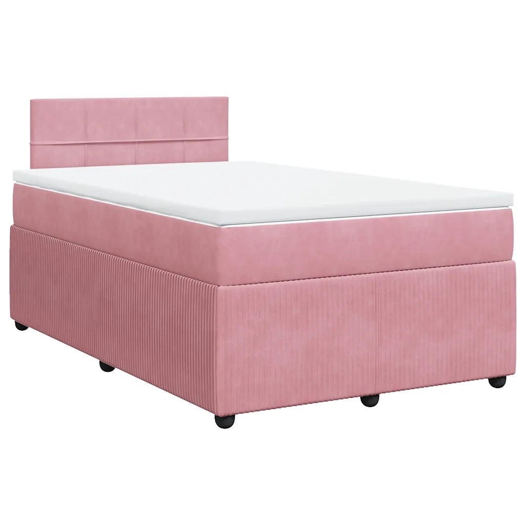 Giroletto a Molle con Materasso Rosa 120x200 cm in Velluto