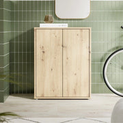 Mobile multiuso Medea 2 ante rovere con 4 ripiani 74.5x35x99H