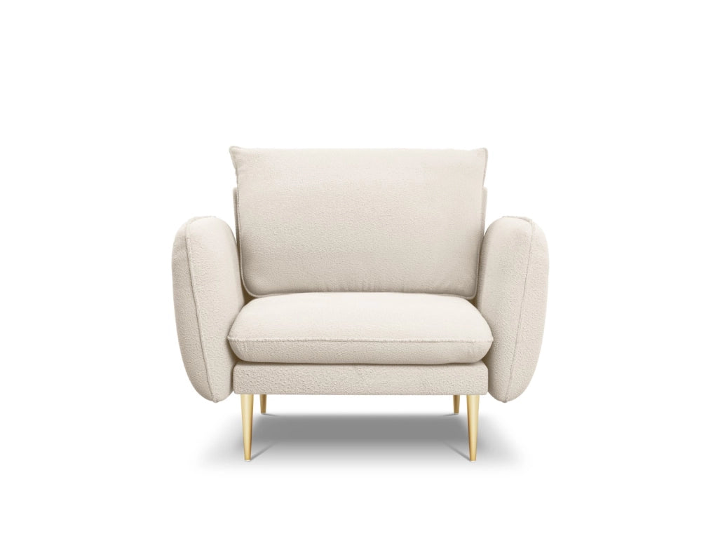Cosmopolitan Design - Poltrona "Vienna" in bouclé beige 