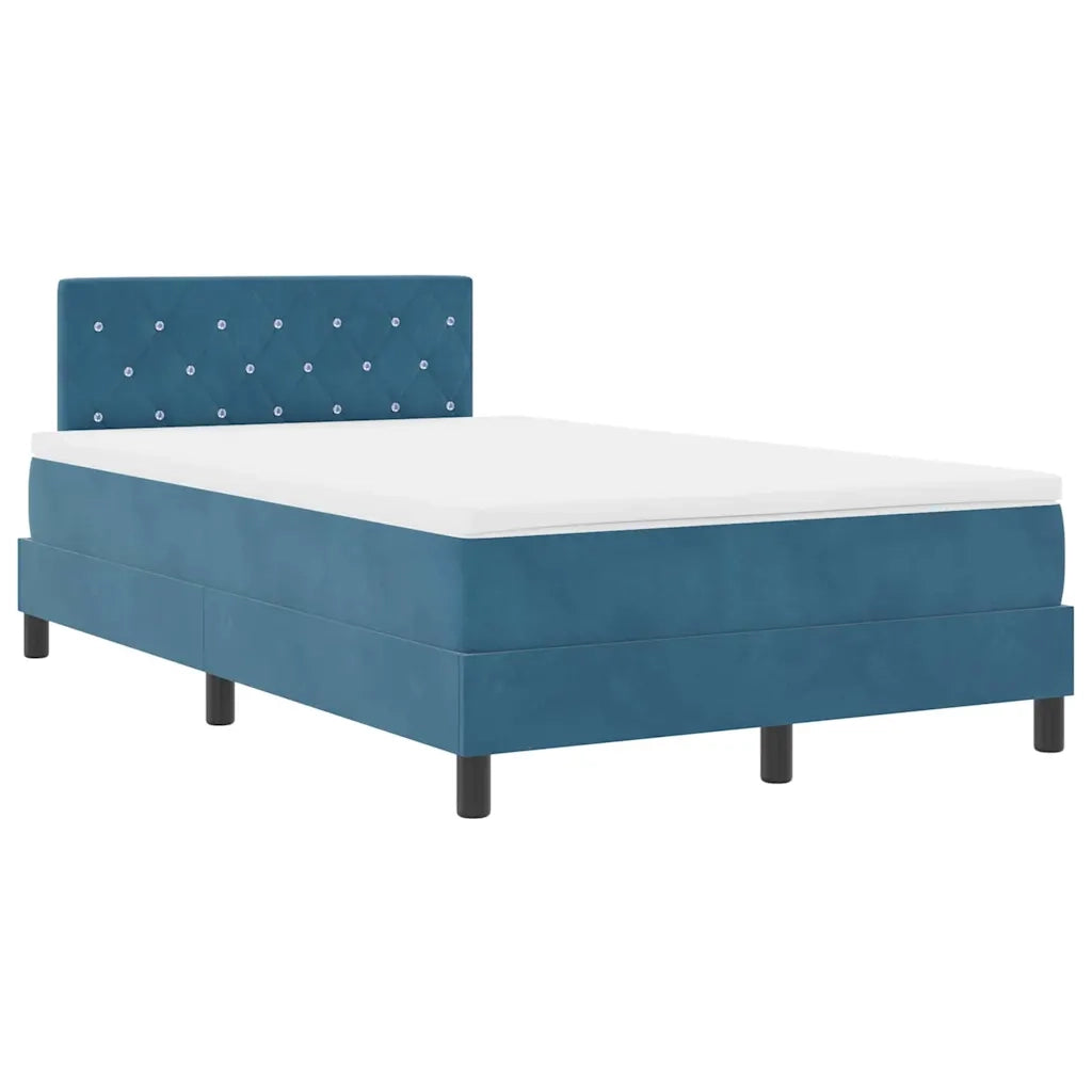 Letto a Sorgente LED con led Blu Scuro 120 x 190 cm Velluto