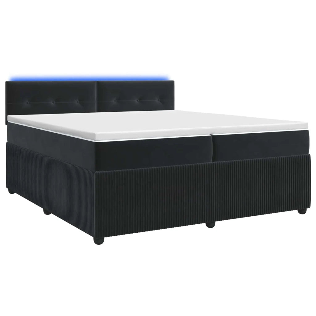 Letto box spring con materasso Nero 200 x 200 cm Velluto 3453211