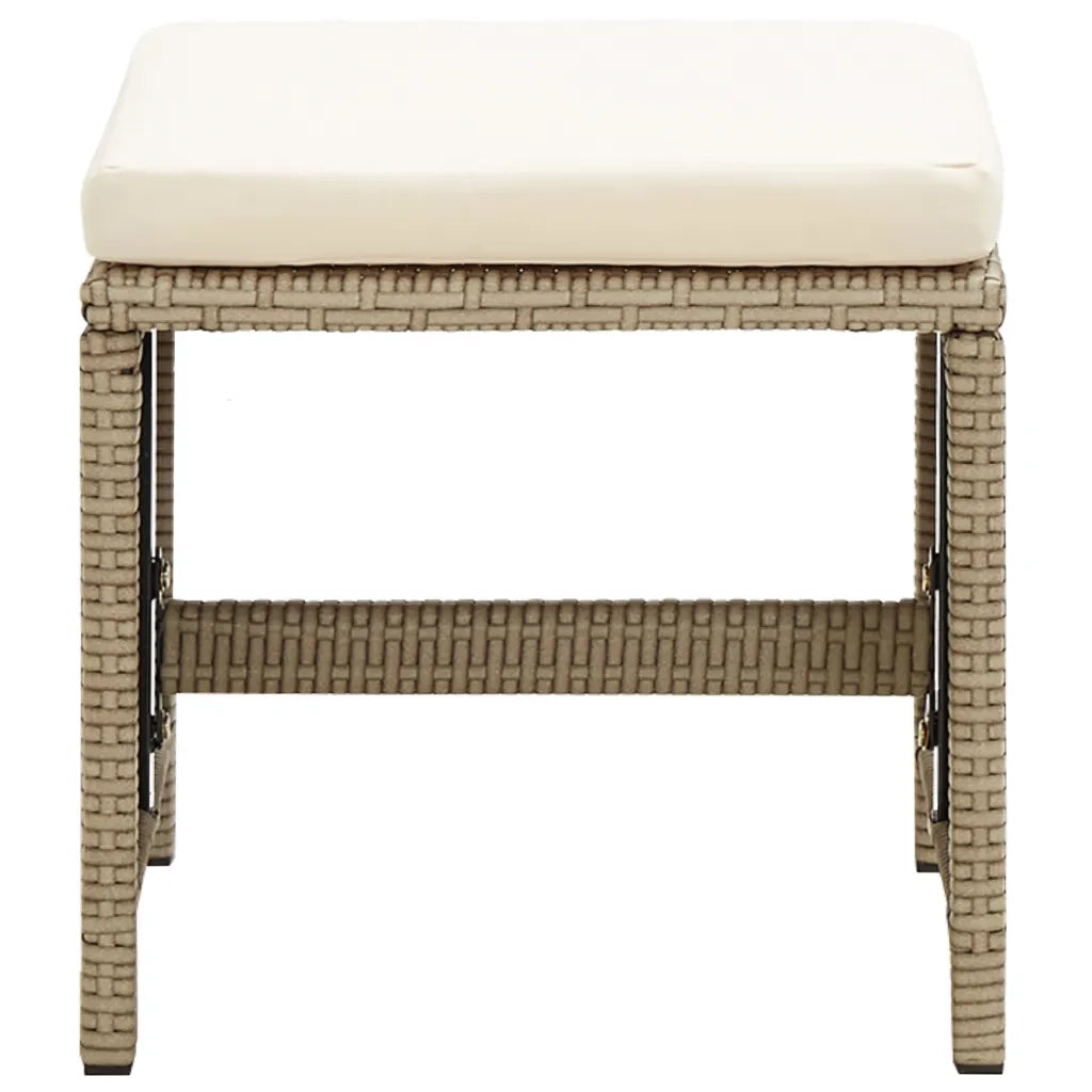 Sgabelli da Giardino 2 pz con Cuscini in Polyrattan Beige 46418
