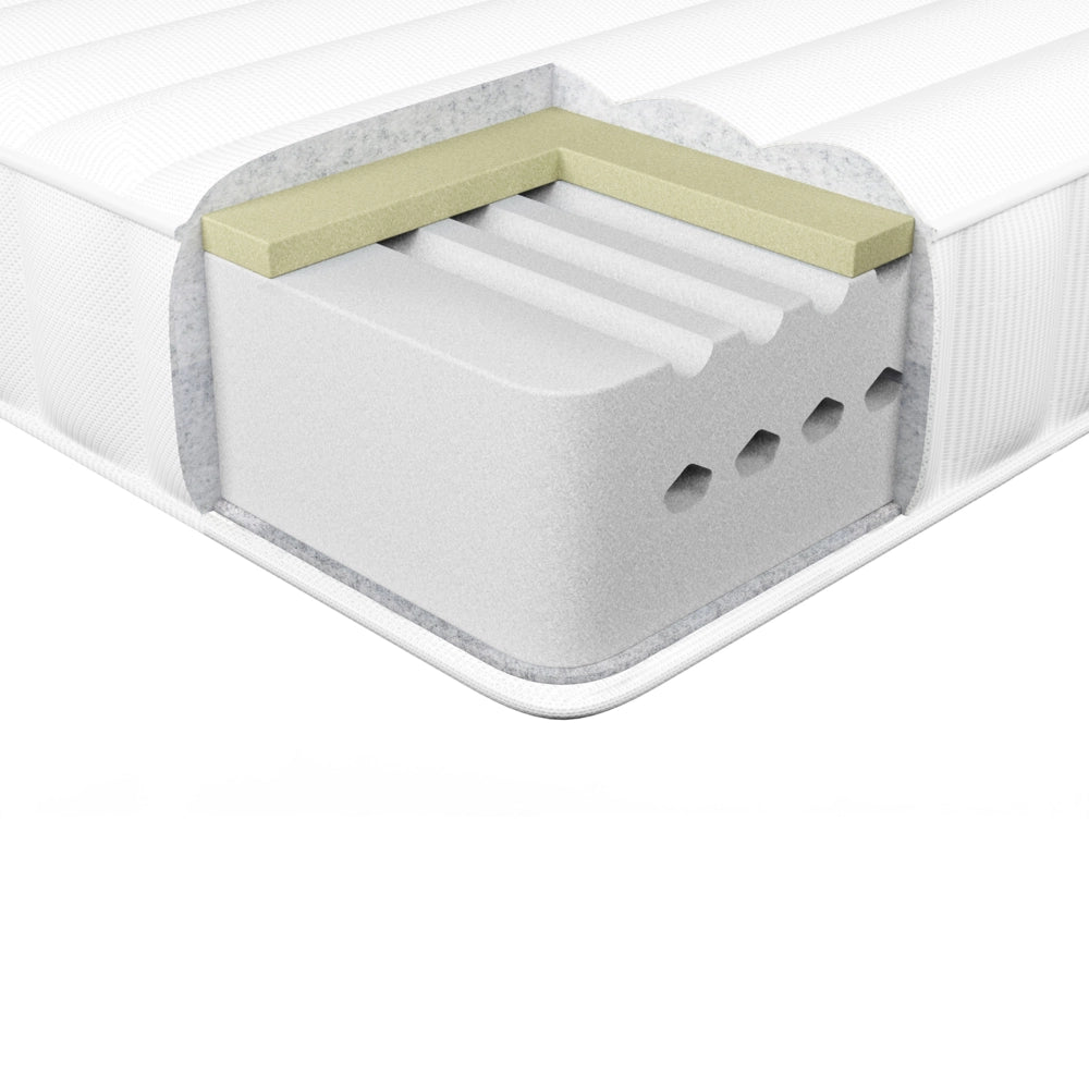Materasso EU Duro 80 x 200 cm Bianco Grigio Schiuma Imbottitura Poliestere Sfoderabile