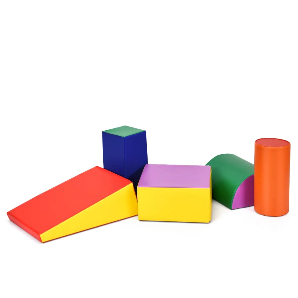 Set di 5 blocchi da costruzione in schiuma 40 x 40 x 20,5 cm favorisce lo sviluppo creativo atmosfera accogliente pelle PU multicolore 20_0010771