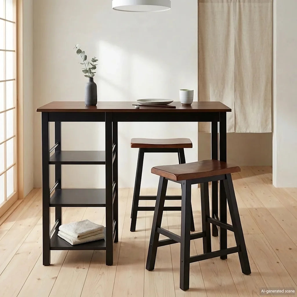 Set da Bar 3 pz in MDF Nero 245363