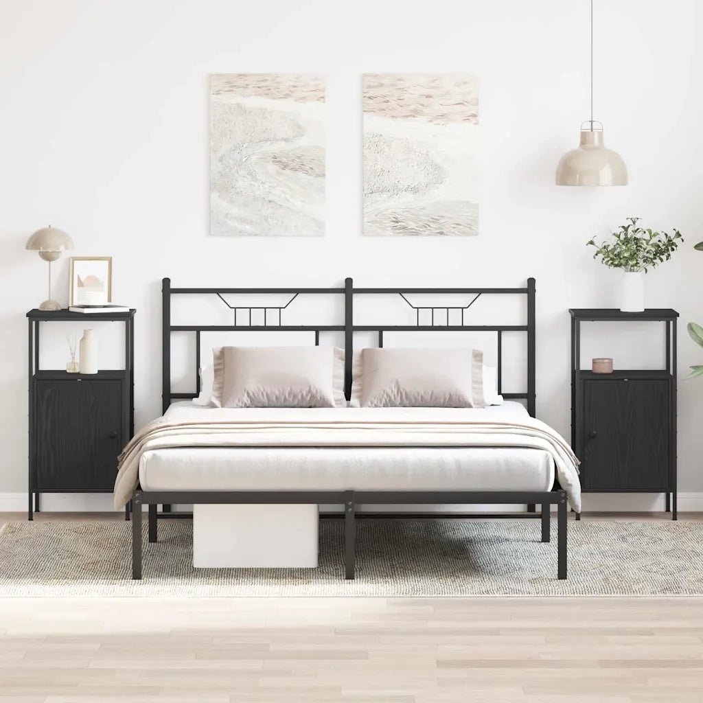 Armadio da Notte 2 pcs Rovere Nero 41 x 31 x 80 cm 862918