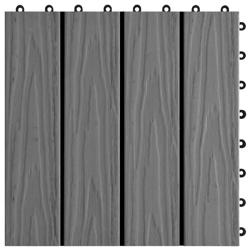 Piastrella per Decking Design 3D 11 pcs Grigio 30 x 30 cm WPC 42046680