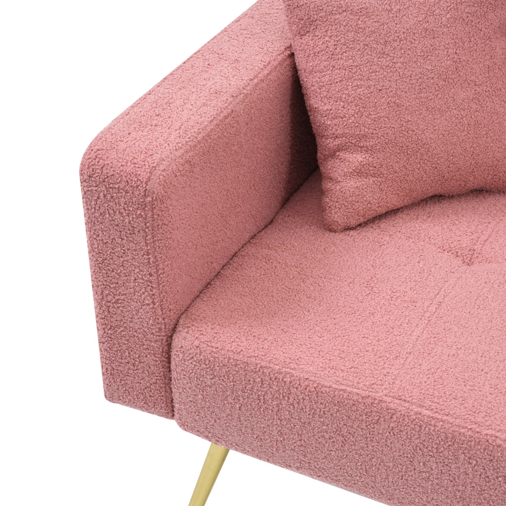 Divano letto angolare regolabile - Zephmum- Gambe dorate con cuscini e tasche laterali