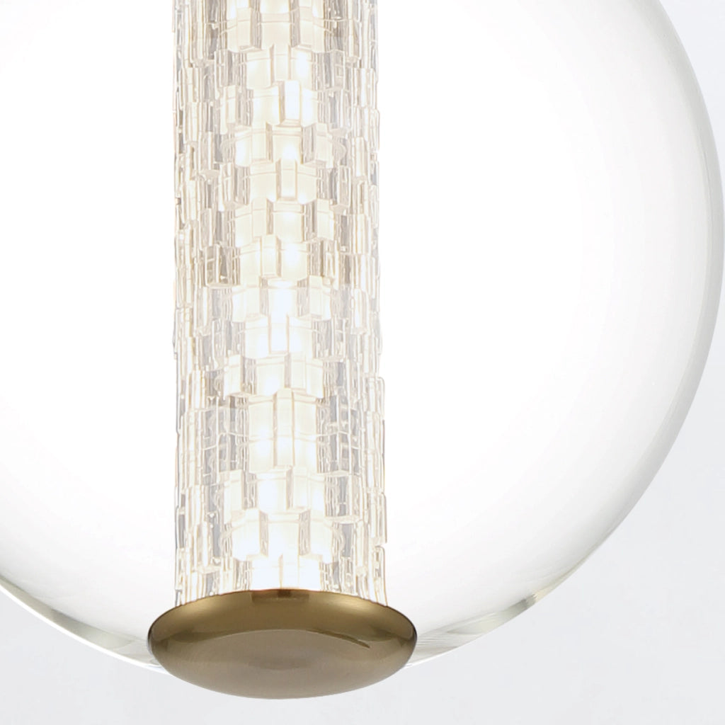Sospensione Quintiesse Atomo oro vetro trasparente LED 9W