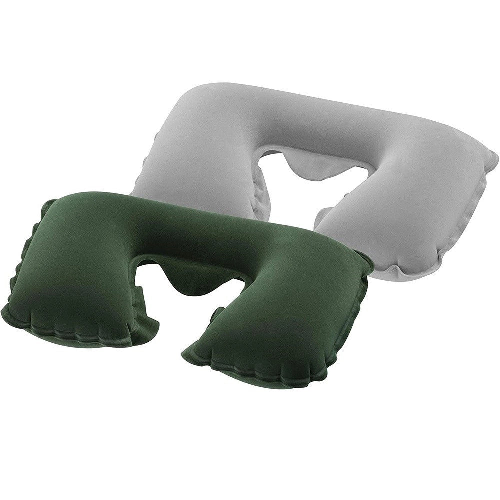 Trade Shop - Cuscino Cervicale Da Viaggio Gonfiabile 46 X 28 X 13 Cm Floccato Portatile 67006 -