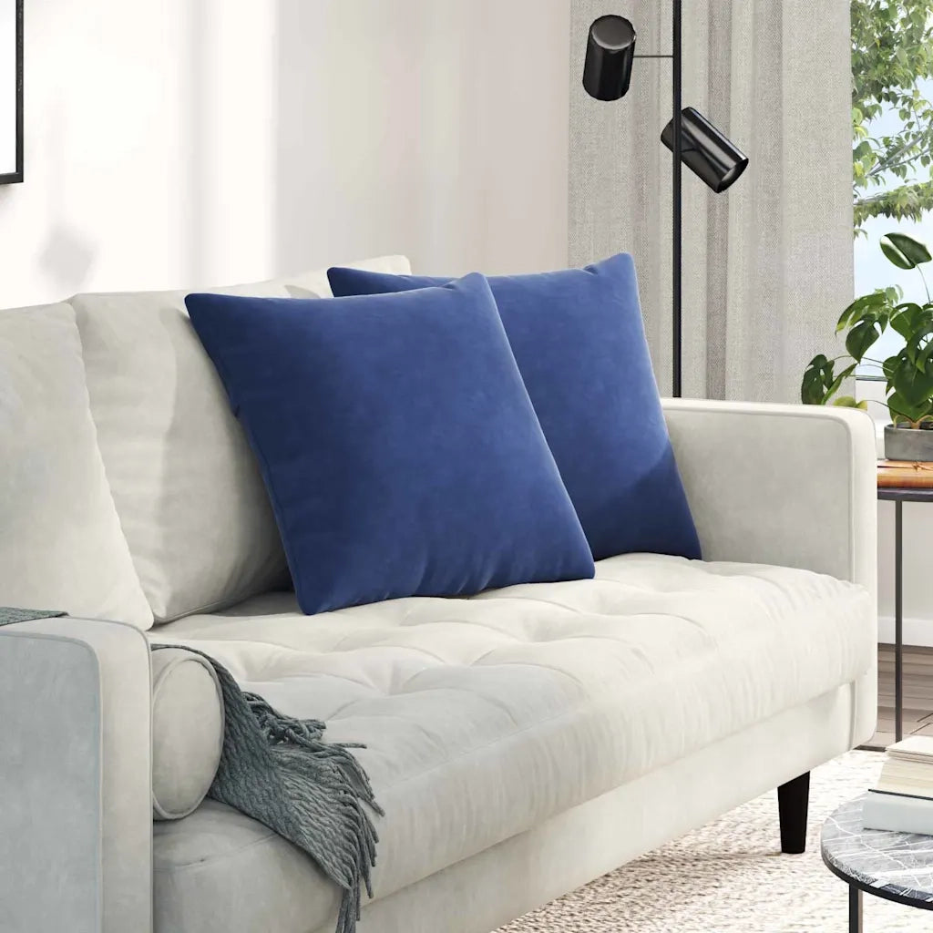 Cuscini da Divano 2 pz-Set di 2 Cuscini per Sofa Blu Polizia 50 x 50 cm Tessuto in Cords