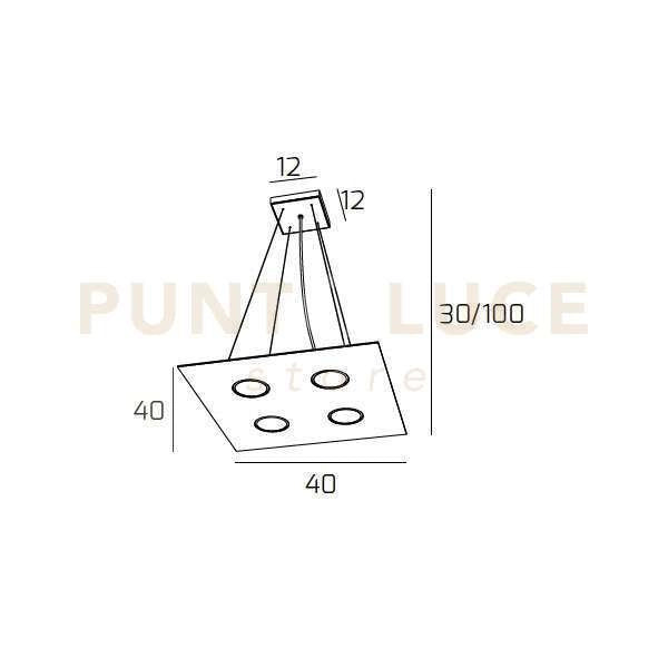 PATH SOSPENSIONE 4+2 LUCI ATTACCO GX53 BIEMISSIONE QUADRA VERDE