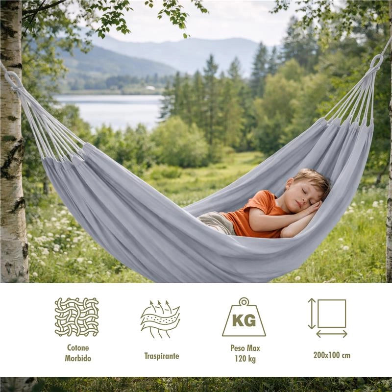 AMACA IN COTONE FLEXY PORTATA 120 KG  DIMENSIONI 200 X 100 CM