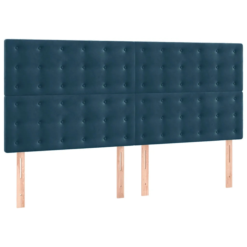 Testiera | Testata Blu Scuro 160x5x118/128 cm Velluto