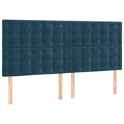 Testiera | Testata Blu Scuro 160x5x118/128 cm Velluto