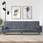 Divano Letto con Cuscini-Sofa Letto-Daybed Grigio Scuro in Velluto