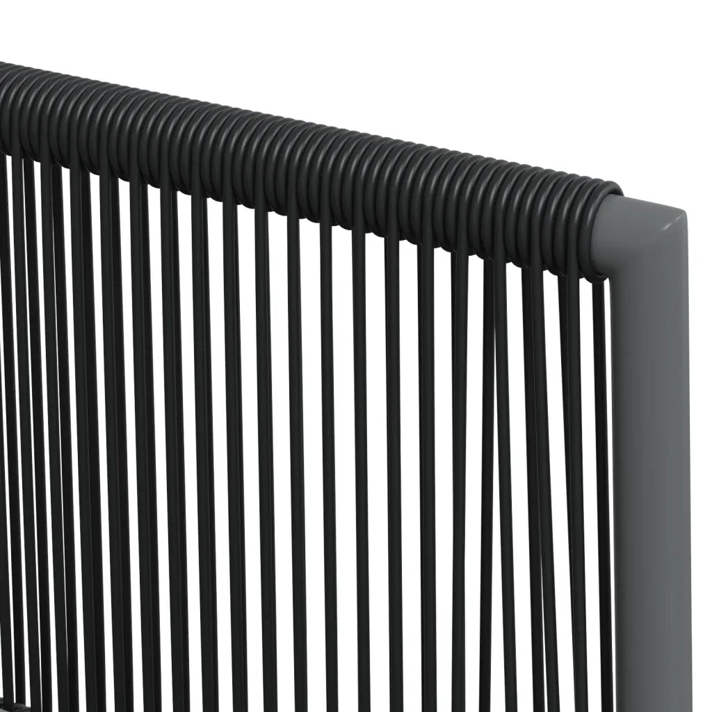 Set Pranzo Giardino 7 pz con Cuscini Polyrattan e Acciaio Nero 3187068