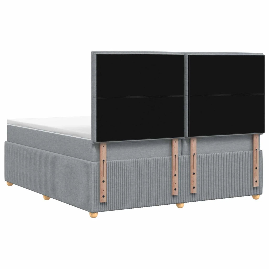 Letto box spring con materasso Grigio Chiaro 200 x 200 cm 3454466