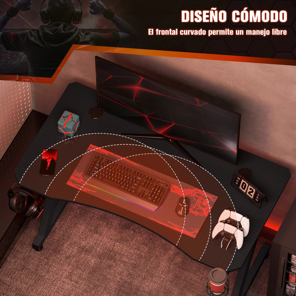 Scrivania Gaming ¨C Minimal ¨C Nero 120x65x74,5 cm