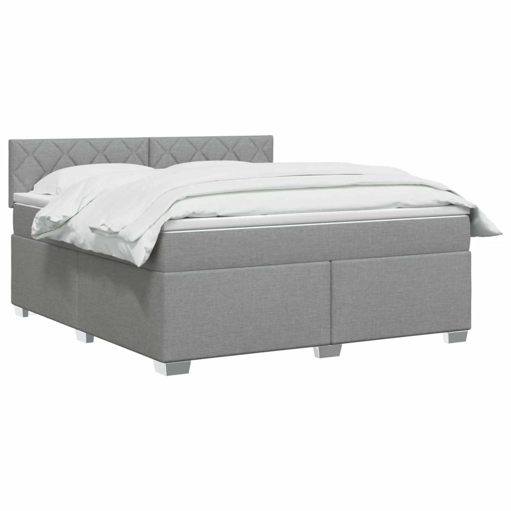 Letto con Box Spring, Materasso e LED Grigio Chiaro Tessuto 3451966