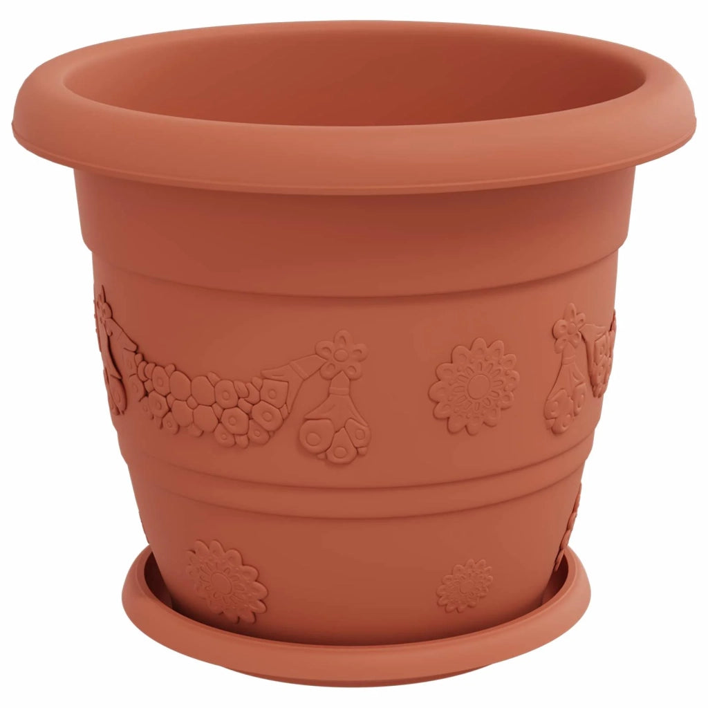 Vasi per Piante 24 pcs Rosso Mattone Ø 26 x 21.5 cm Plastica 3403282