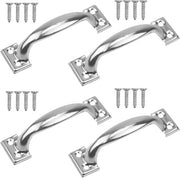 Maniglie per finestra in stile rustico - 4 pezzi - Argento - 7,6 cm