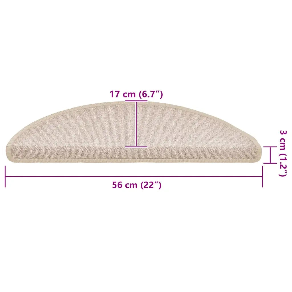 Tappetini per scale 20 pz 56x17x3 cm tortora semicircolari 3365787