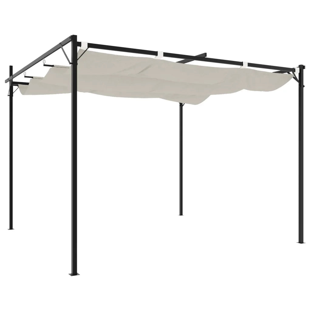Pergola con Tetto Retrattile Crema 295x292x230 cm CFW8792757