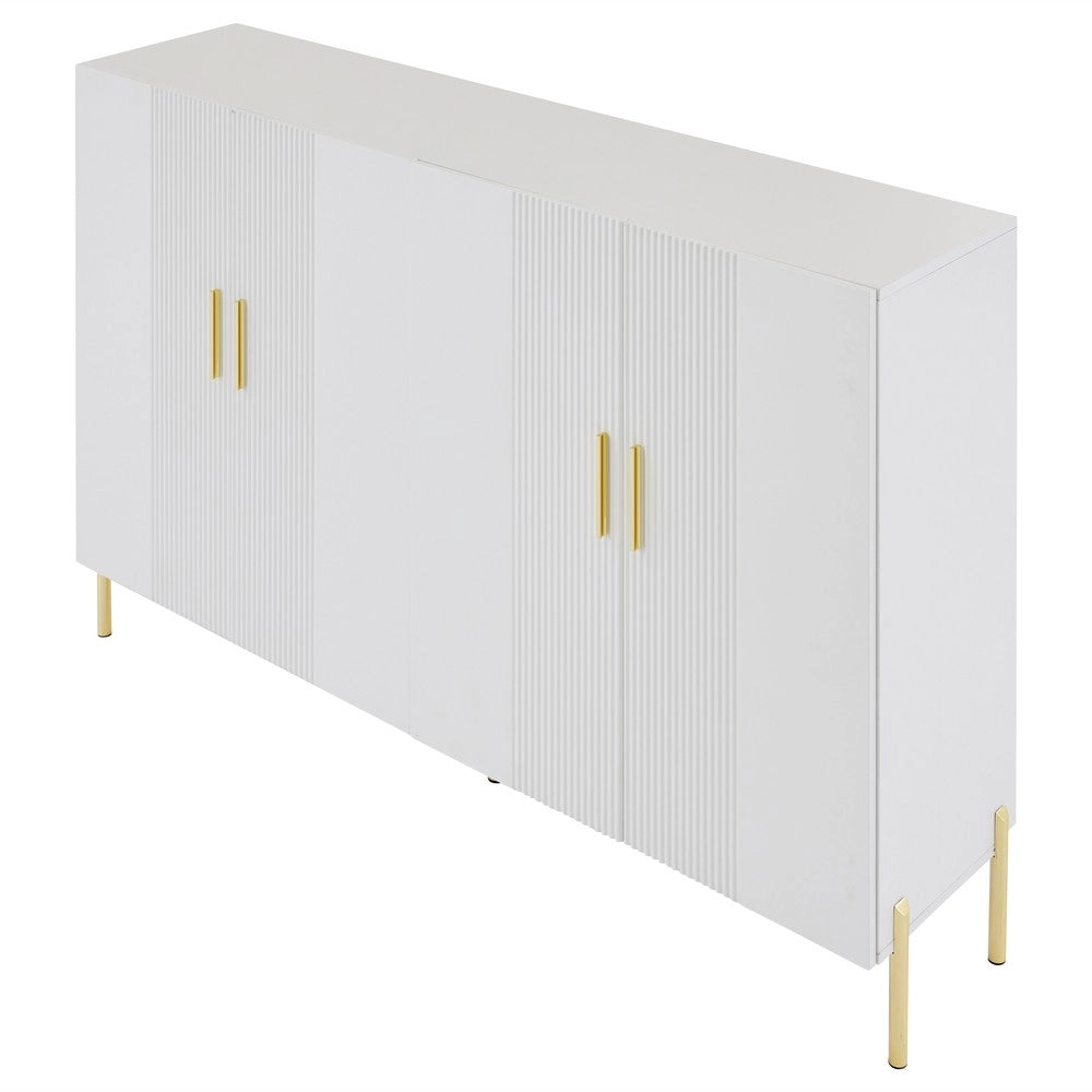 Mobile Credenza Multiuso con Ante e Ripiani ¨C MINIMAL ¨C Bianco Opaco, 160x35x100