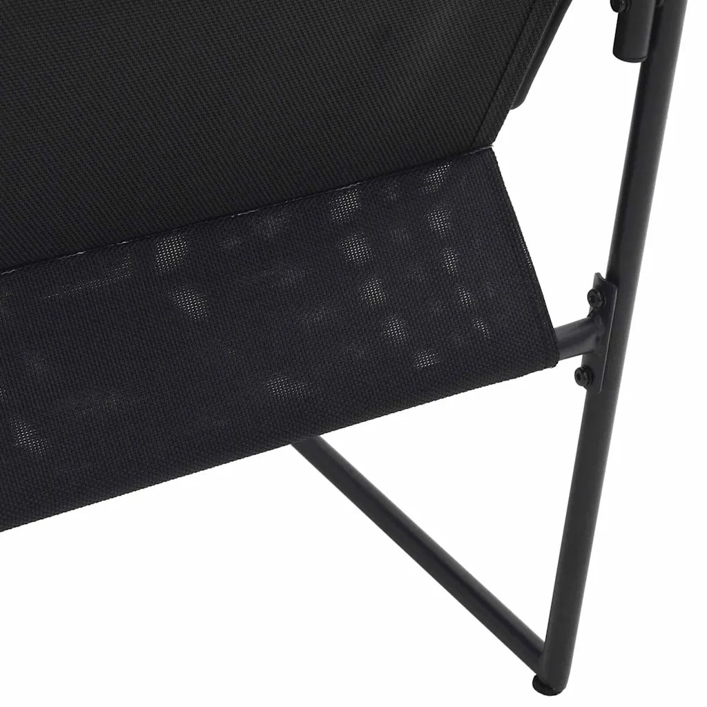 Sedia con cuscino 4 pz | Sedie da Esterno Nero e antracite Textilene