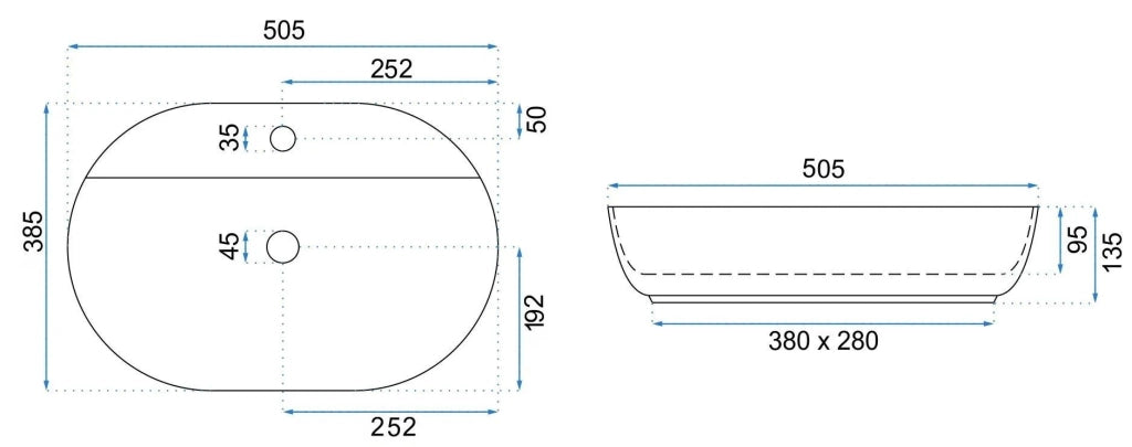 Lavabo Da Appoggio Rea Aura 51 Kashmir