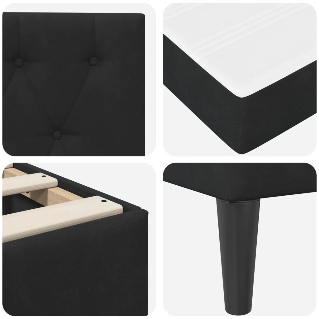 Struttura letto con materasso Nero 160 x 200 cm Velluto 3415064