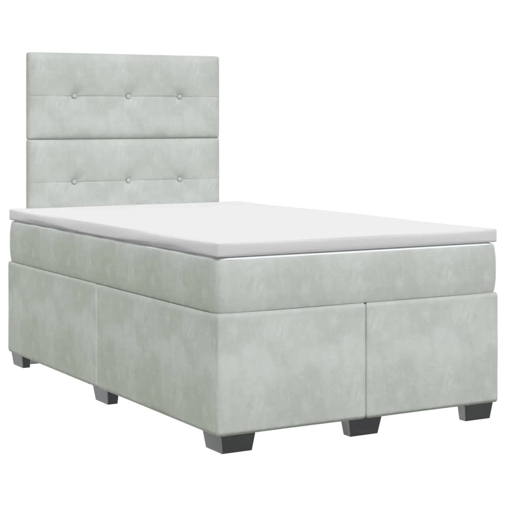 Letto box spring con materasso Grigio Chiaro 120 x 190 cm 3453602